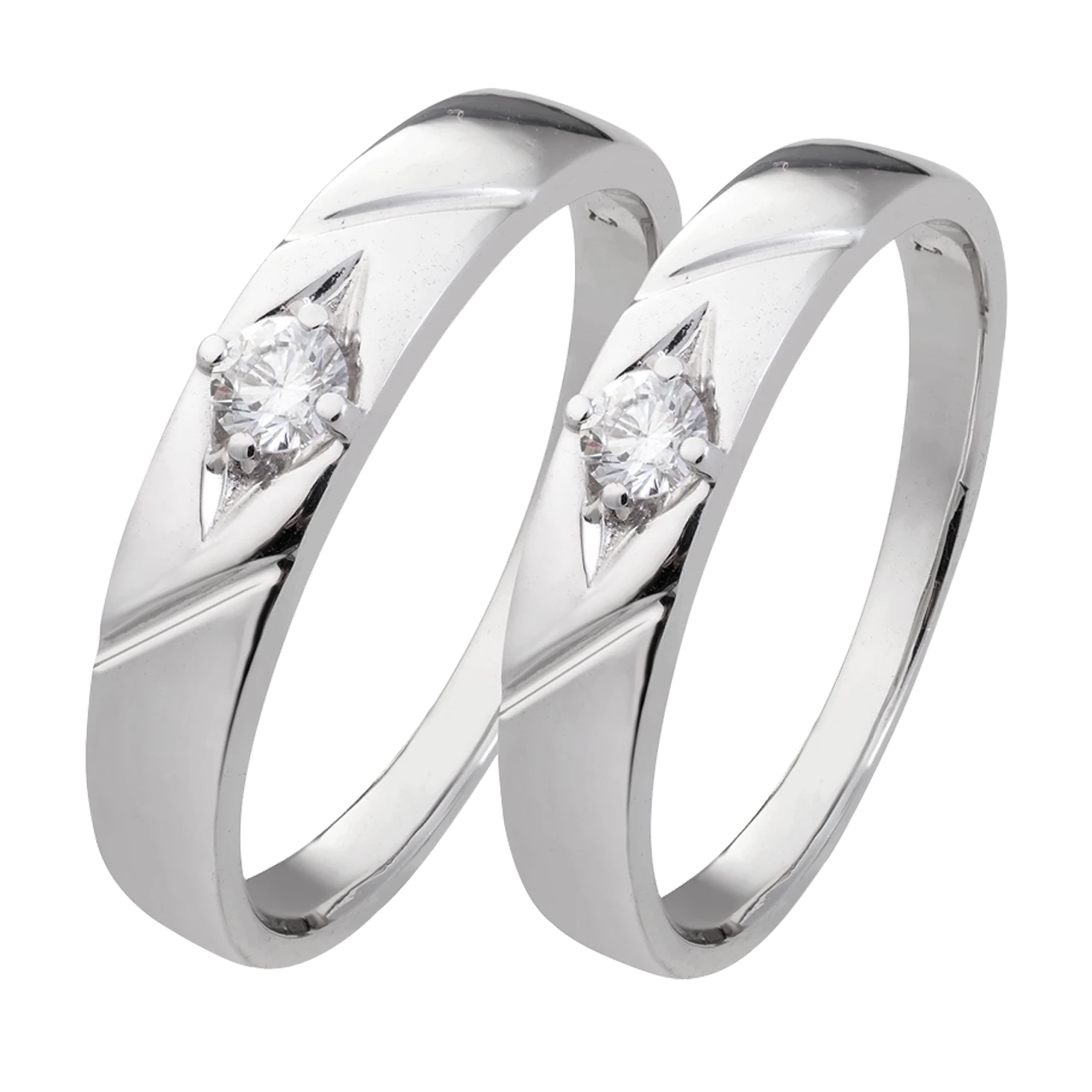 Nhẫn cưới kim cương vàng 18K
