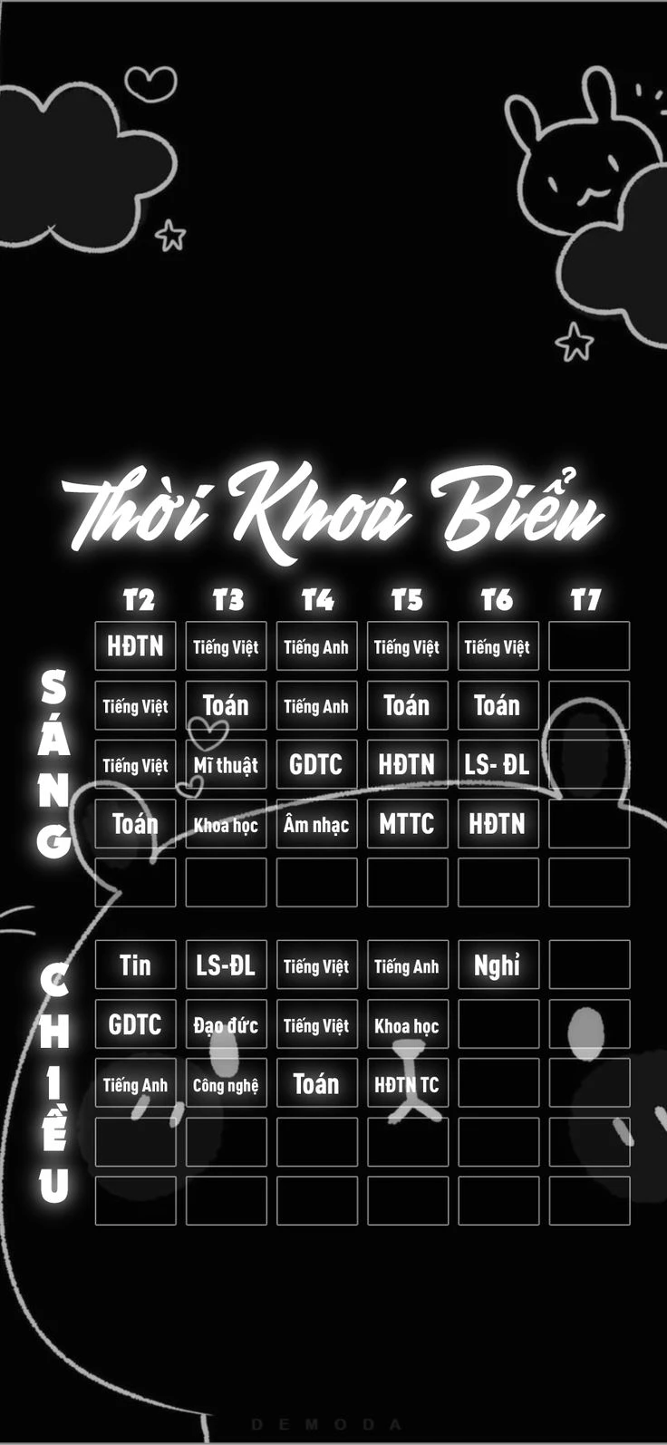 Hình nền thời khóa biểu