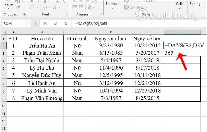 Hàm tính toán trong Excel