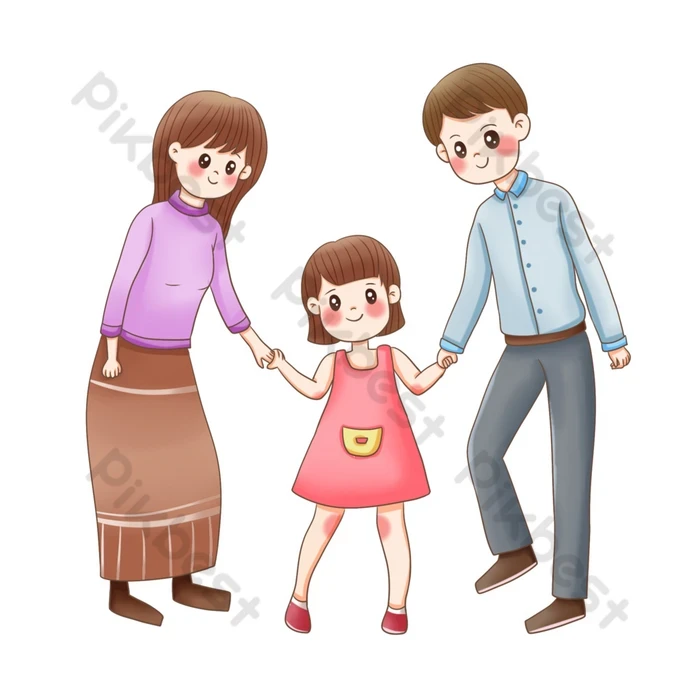 Tranh hiện đại gia đình ba người