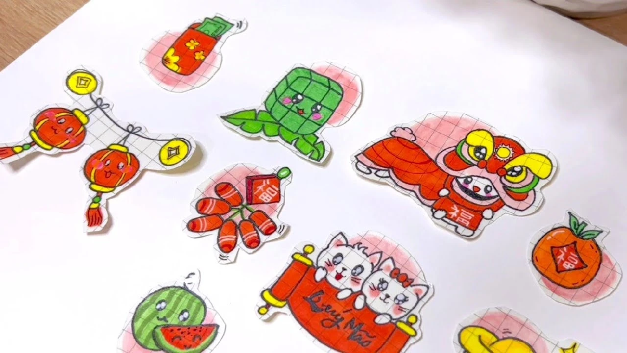 Sticker Tết dễ thương