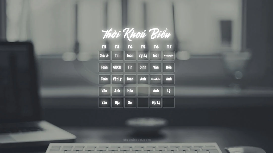 Tạo hình nền thời khóa biểu