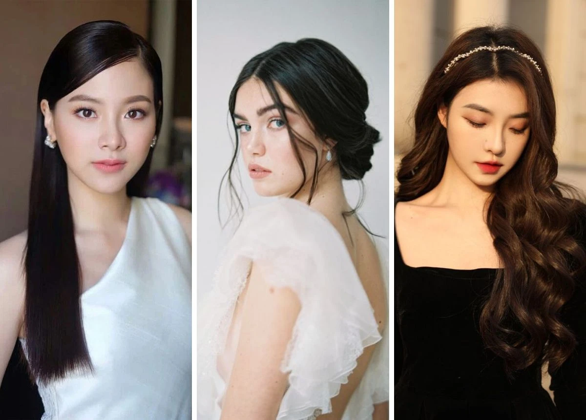 Kiểu tóc đi tiệc cho mặt tròn
