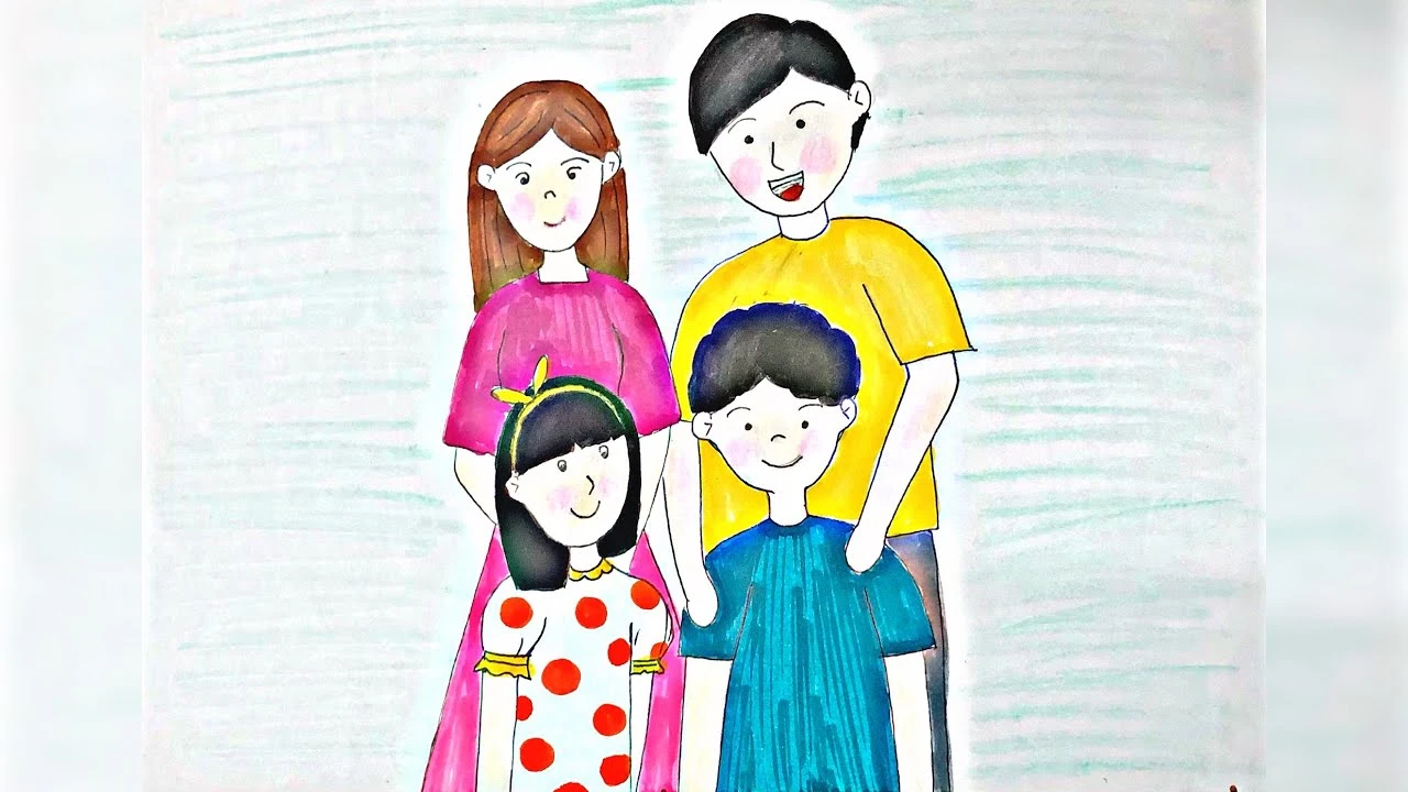 Tranh gia đình đơn giản