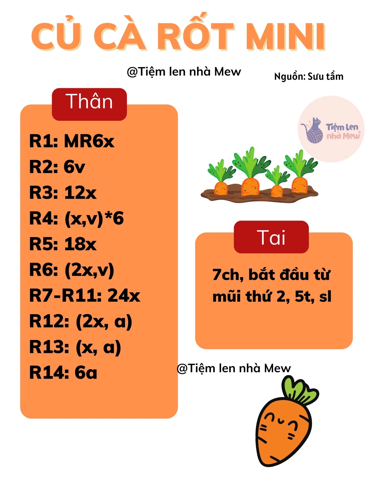 Cà rốt móc kèm các hình dạng khác nhau