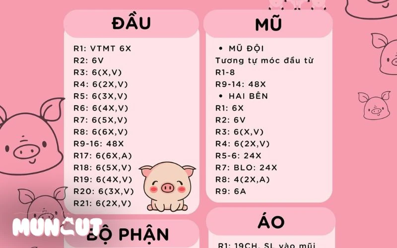 Chart công thức móc len