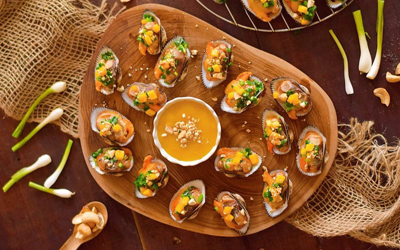 Sò lông nướng mỡ hành
