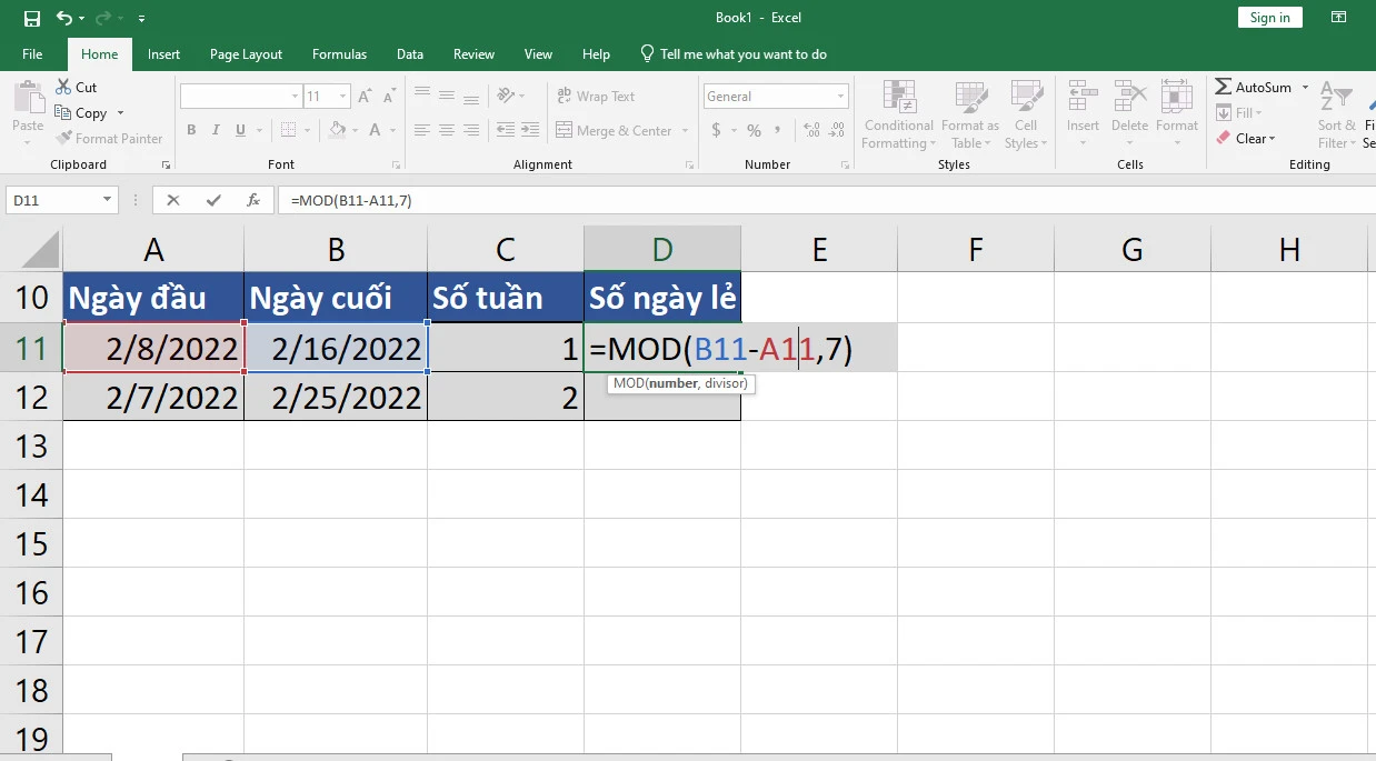 Kết quả sử dụng hàm làm tròn số trong Excel