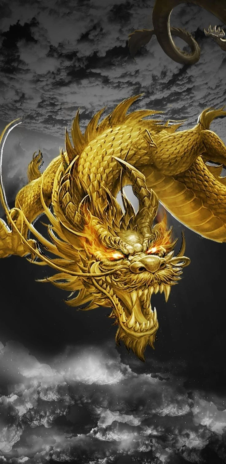 Hình ảnh rồng vàng 3D 3