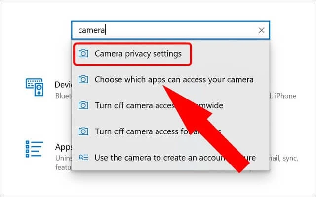 Cài đặt quyền truy cập camera