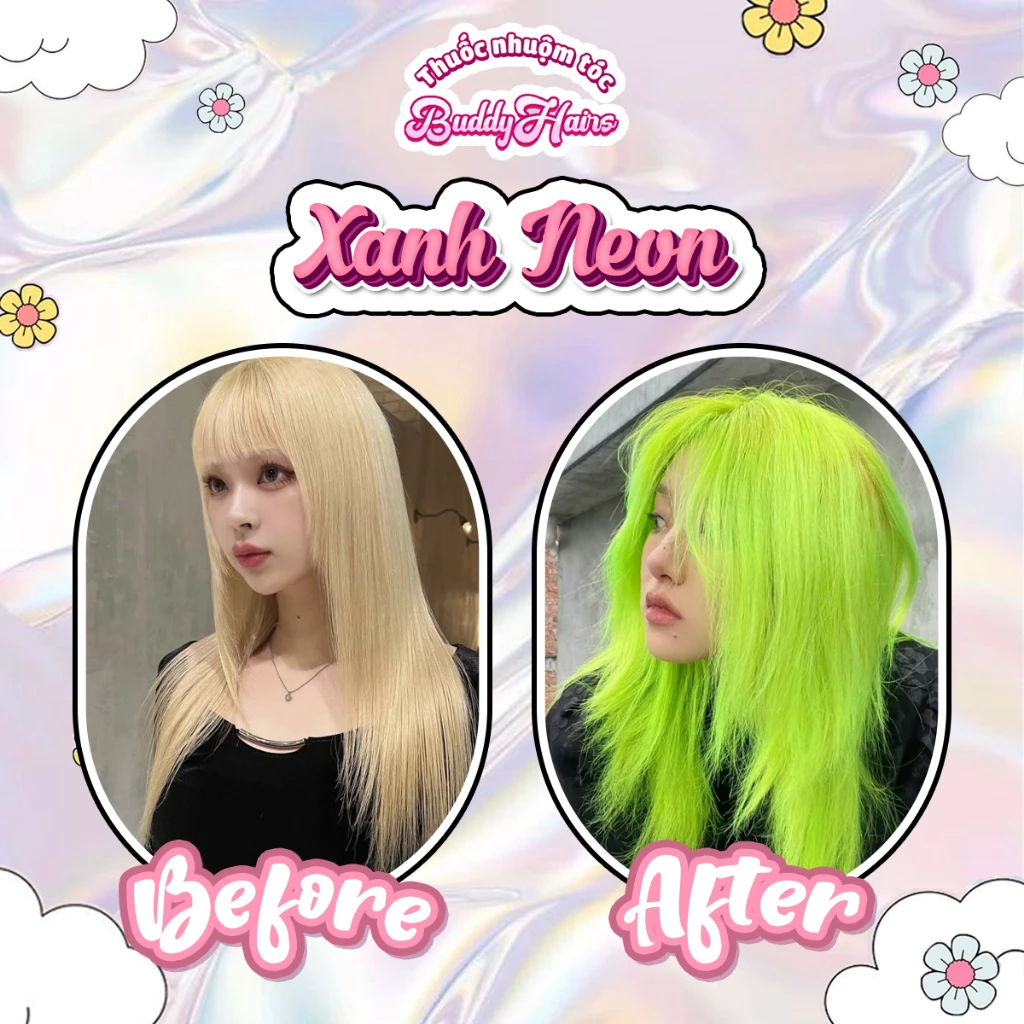 Tóc xanh neon đẹp và nổi bật