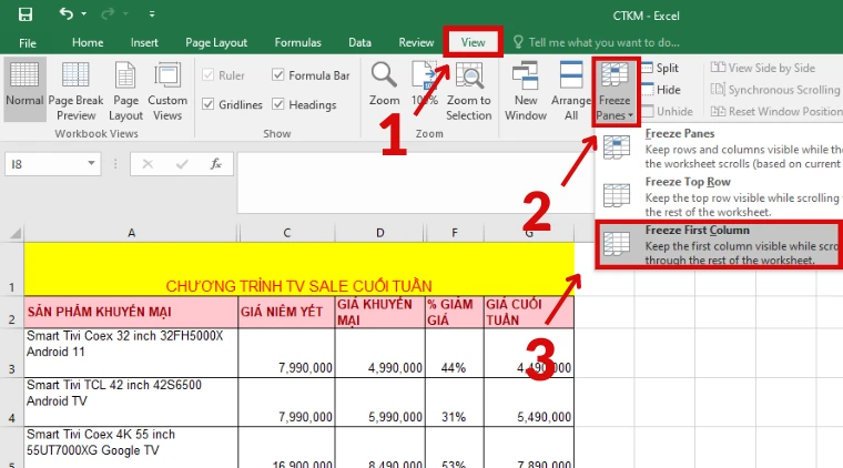 Cố định ô trong Excel