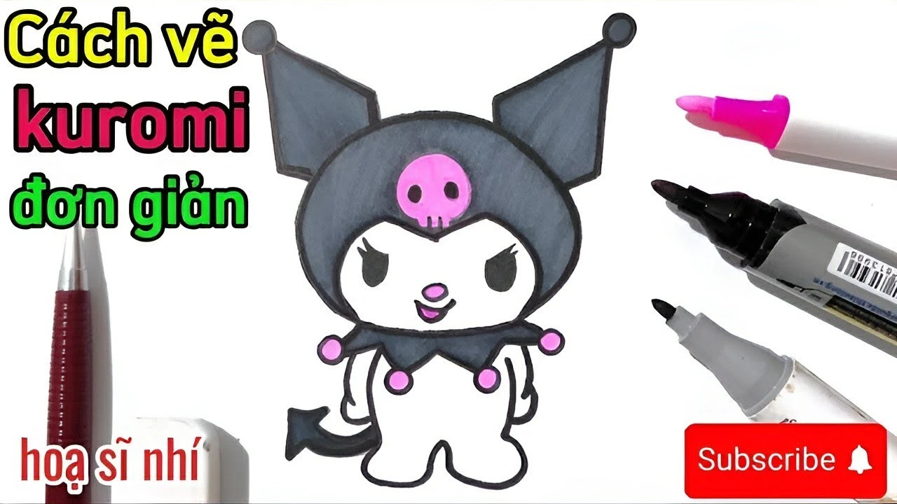 Hướng dẫn vẽ Kuromi dễ thương