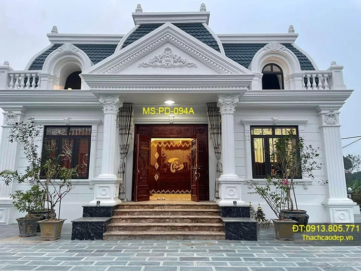Phù điêu mặt tiền nhà mái thái