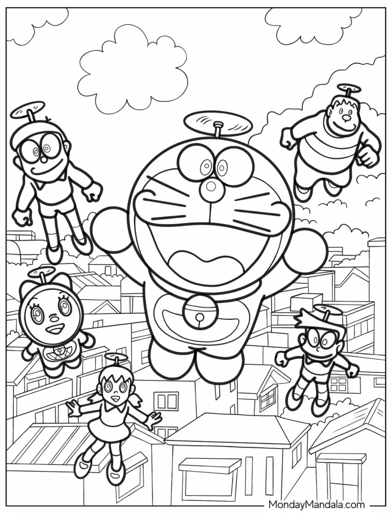 Tranh tô màu Doraemon 3