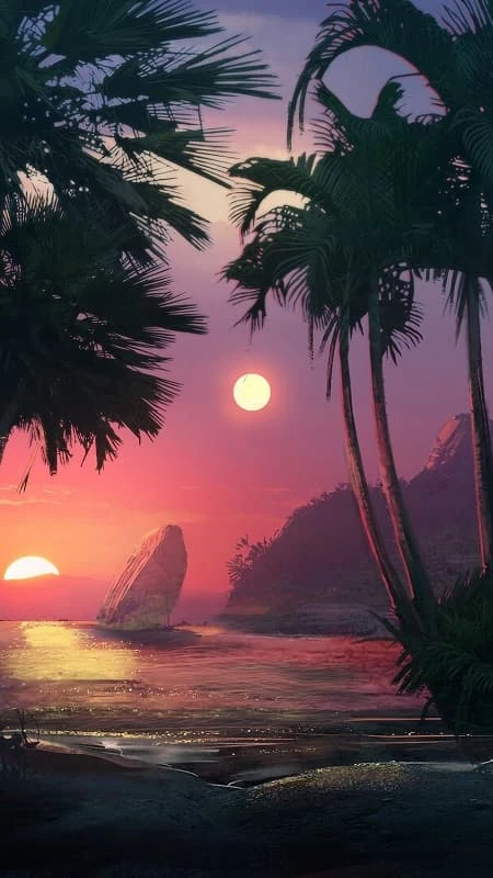 Hoàng hôn rực rỡ trên biển