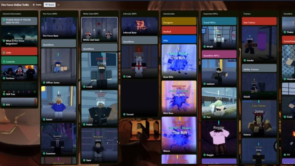 Fire Force Reignition Trello