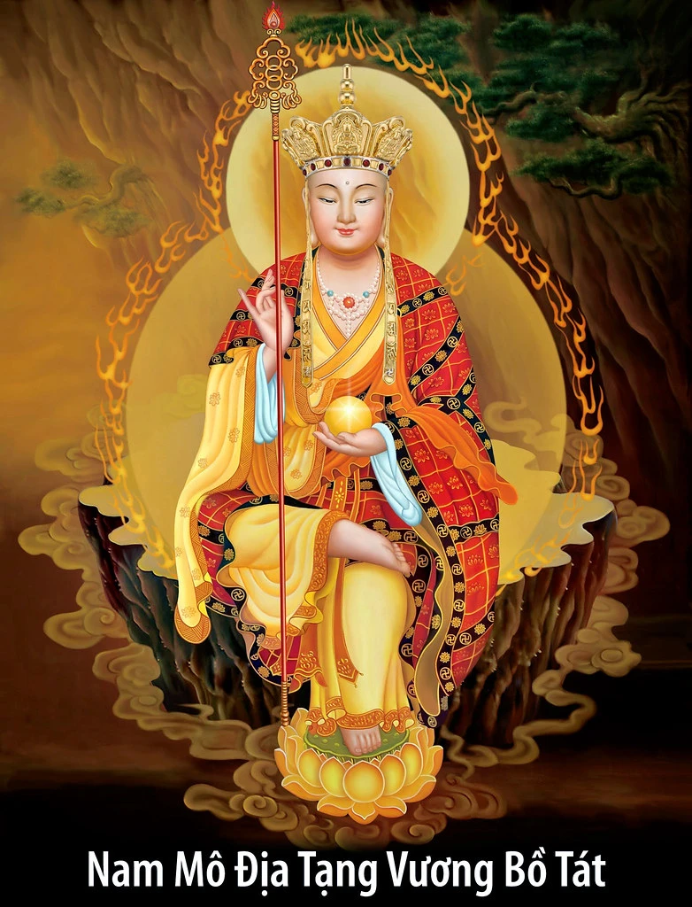 Bức tranh Địa Tạng Vương Bồ Tát đứng