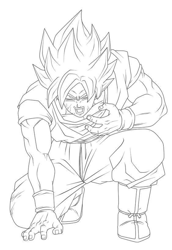 Bức tranh tô màu Goku
