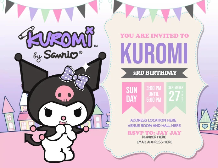 Mẫu thiệp mời Kuromi