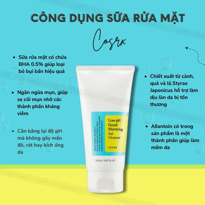 Công dụng của sữa rửa mặt Cosrx