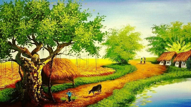 Hình ảnh quê hương mùa lúa chín