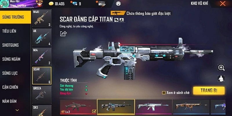 Hình ảnh skin súng trong Free Fire