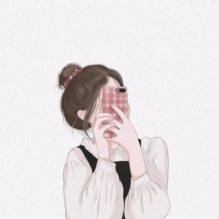Hình ảnh chibi cầm điện thoại