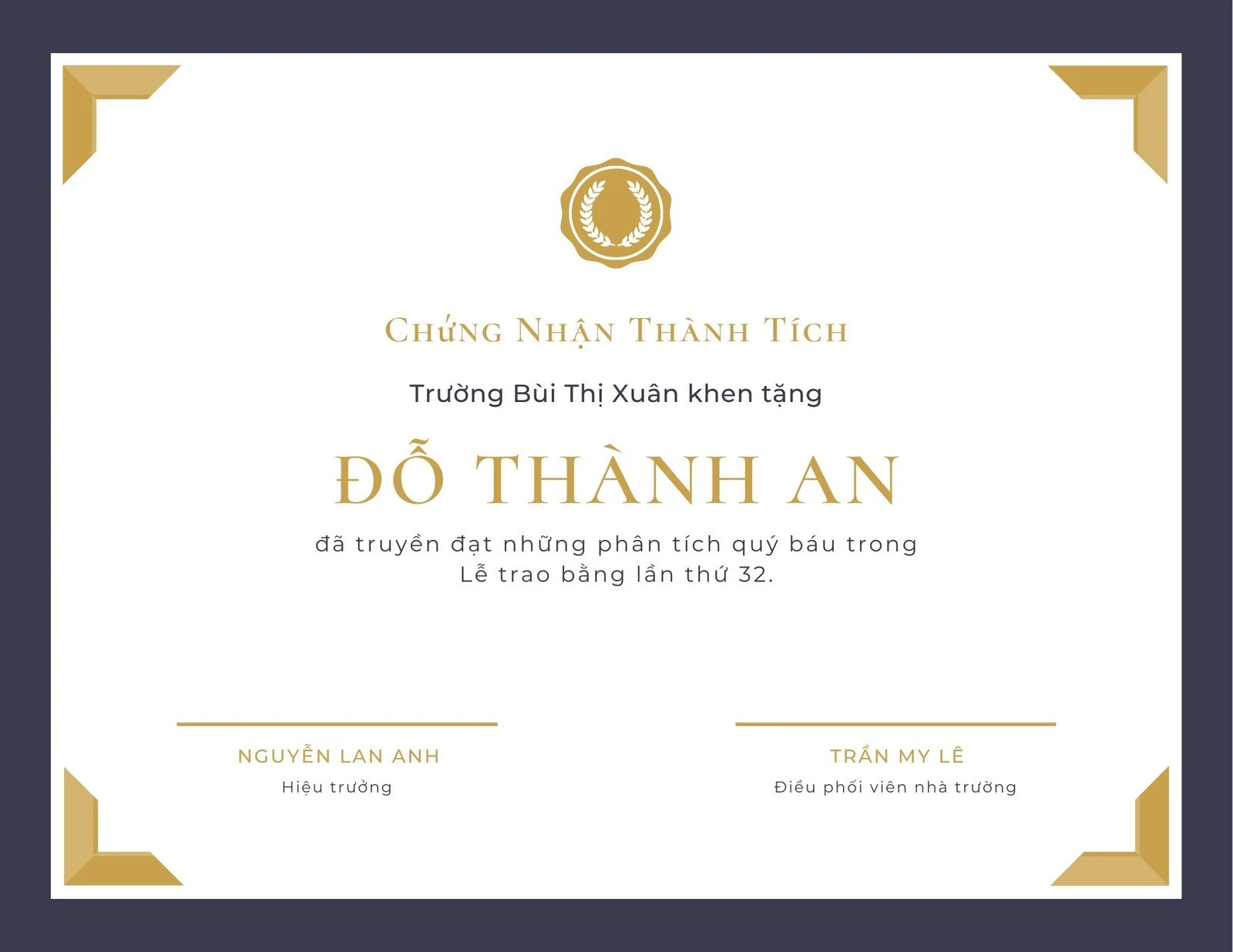 Mẫu giấy khen từ Canva