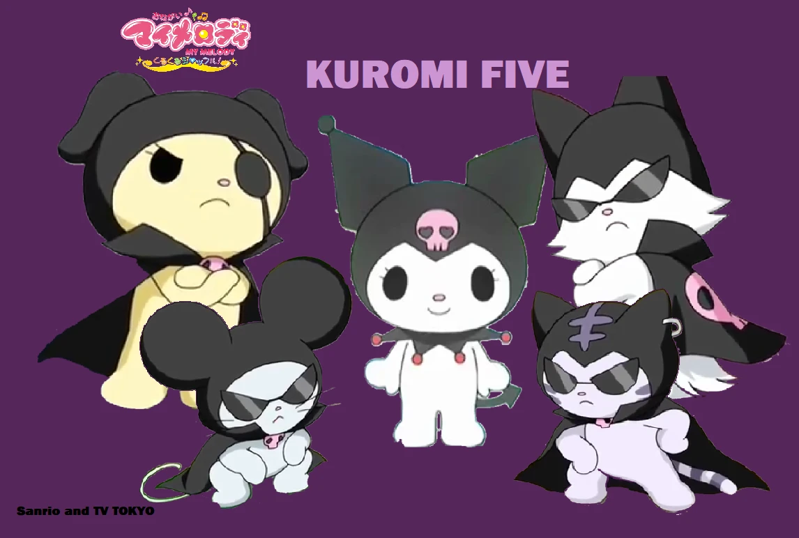 Nhóm Kuromi trên xe ba bánh