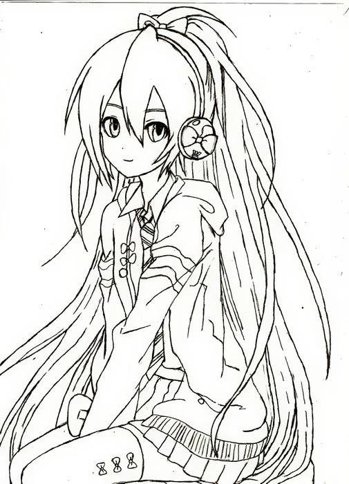 Tranh tô màu anime phức tạp