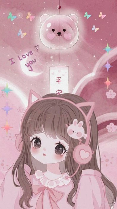 Hình nền anime nữ dễ thương cho điện thoại