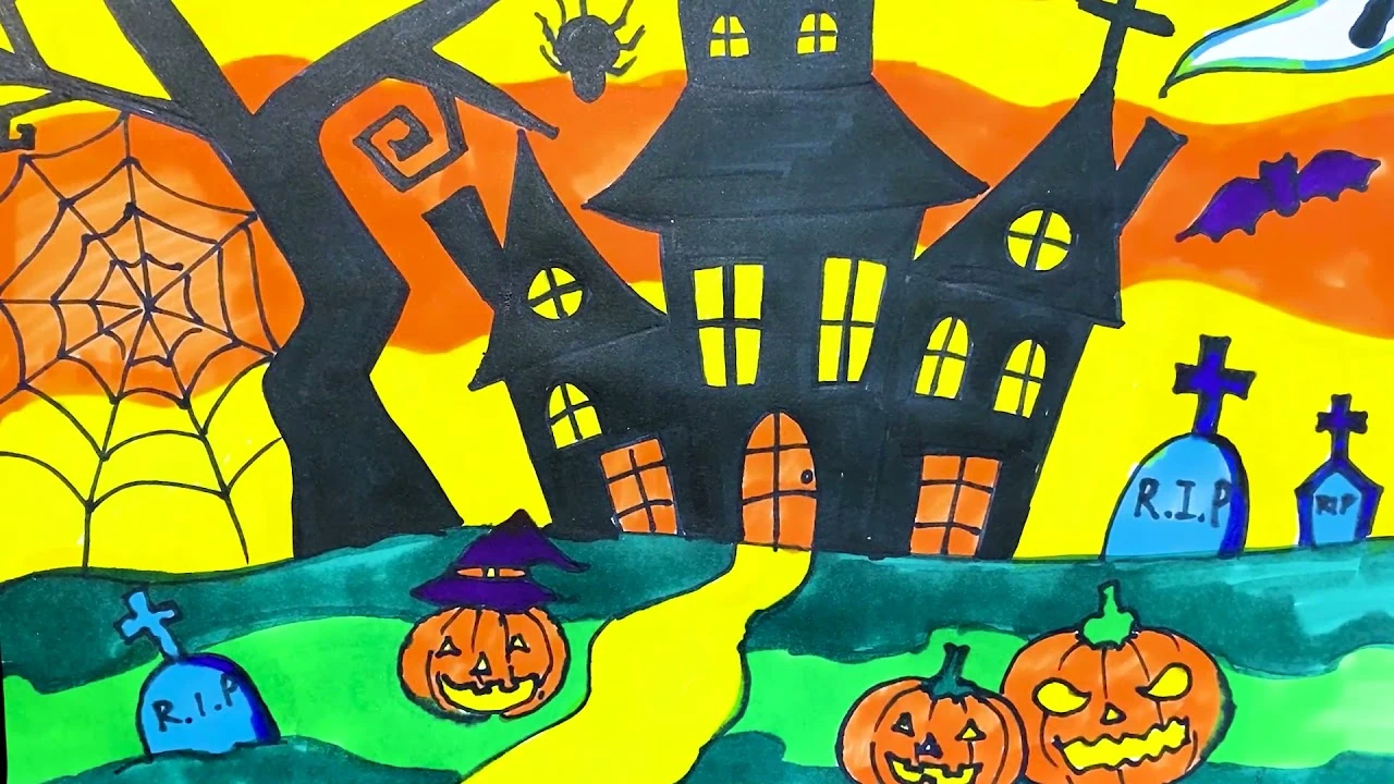 Tranh vẽ lễ hội Halloween 1