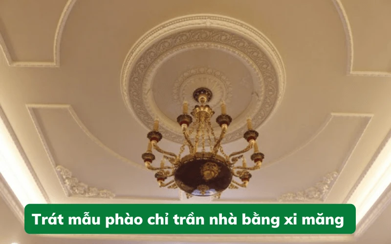 Trần màu phào chỉ trần nhà bằng xi măng