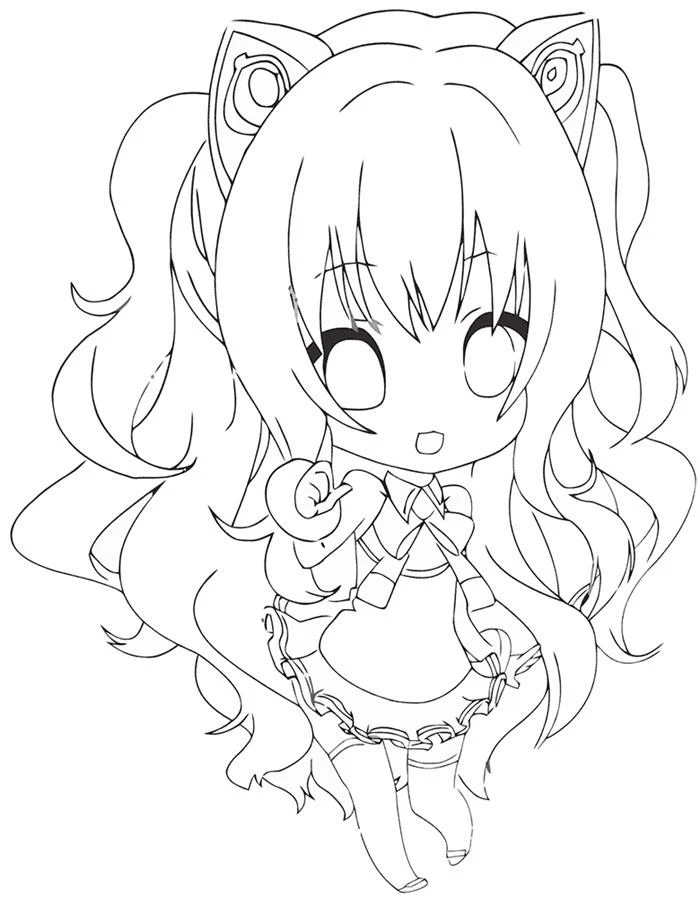 Tranh tô màu cho bé Anime Chibi