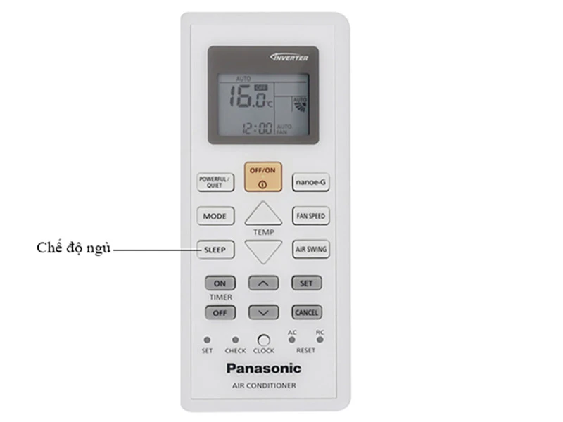 Chế độ Sleep trên điều khiển máy lạnh Panasonic
