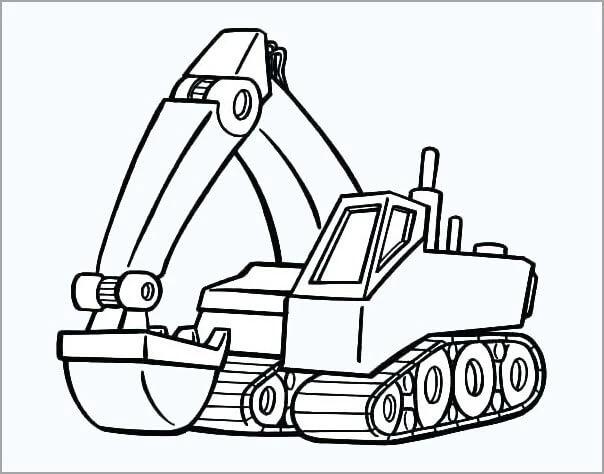 Tranh tô màu xe cần cẩu phổ biến