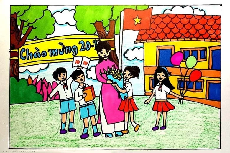 Tranh Vẽ 20-11 Đơn Giản