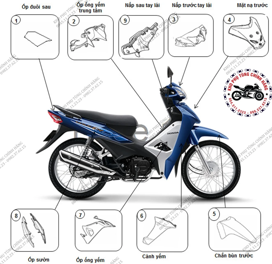 Vỏ Nhựa Xe Wave 110