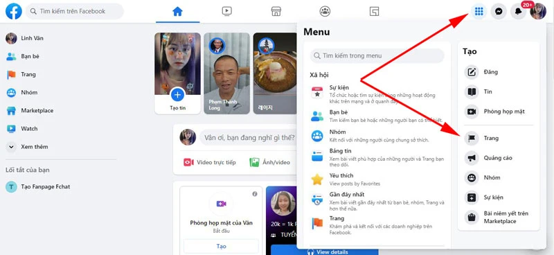 Cách lập page Facebook trên máy tính