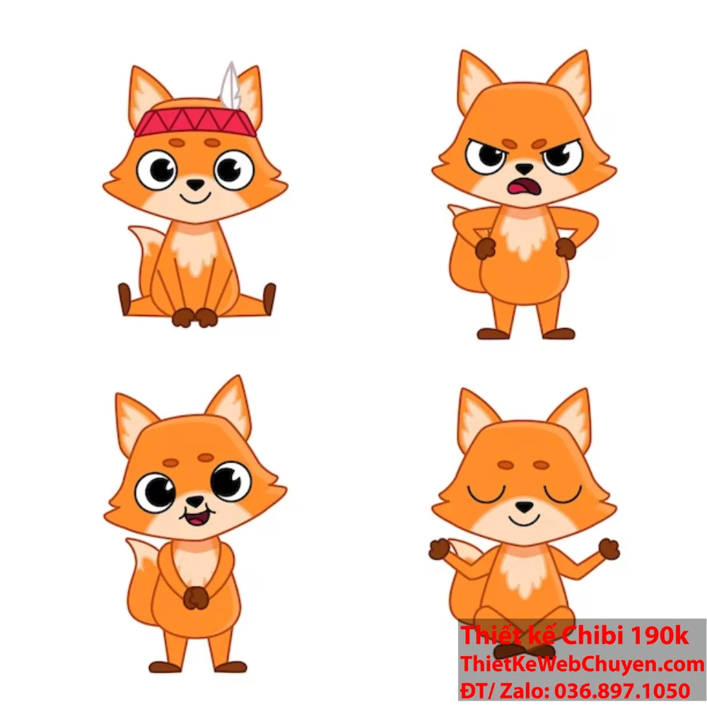 Chó sói chibi dễ thương