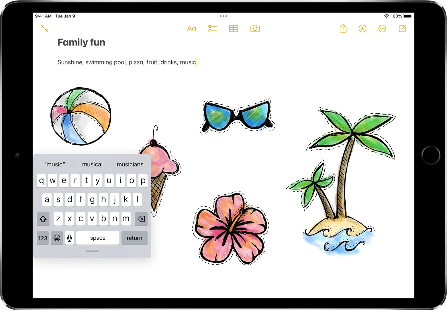 Bàn phím nổi trên iPad