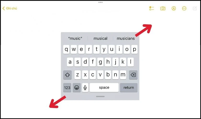 Bàn phím iPad trong quá trình sử dụng