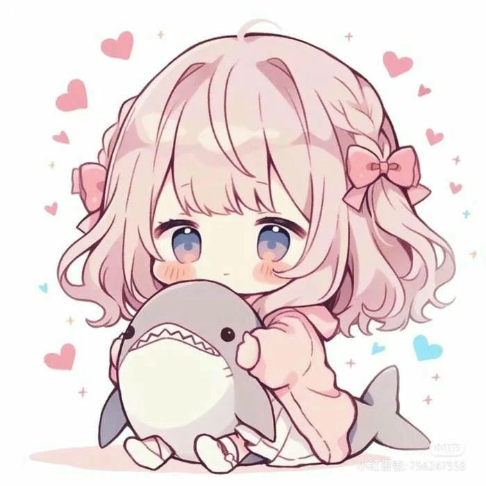 Hình ảnh chibi nữ với gấu bông