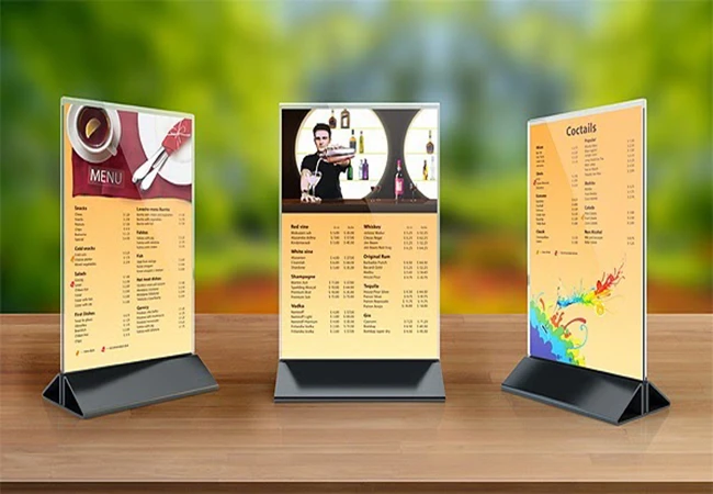 Standee Mica Menu A4