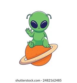 Flying Cartoon Alien