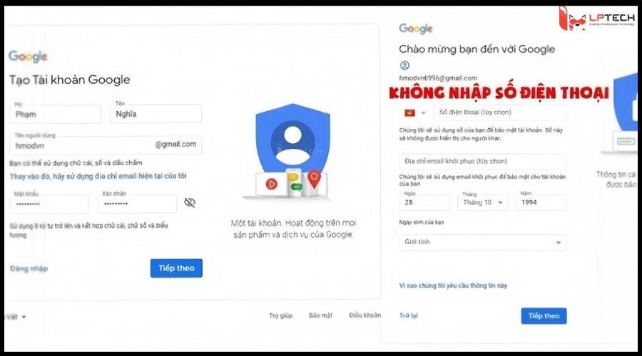 Cách tạo tài khoản gmail không cần số điện thoại mới nhất 2024