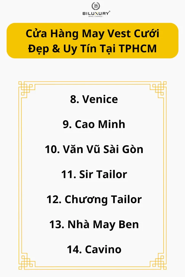 Top 14+ Cửa Hàng May Vest Cưới Đẹp & Uy Tín Nhất Tại TPHCM