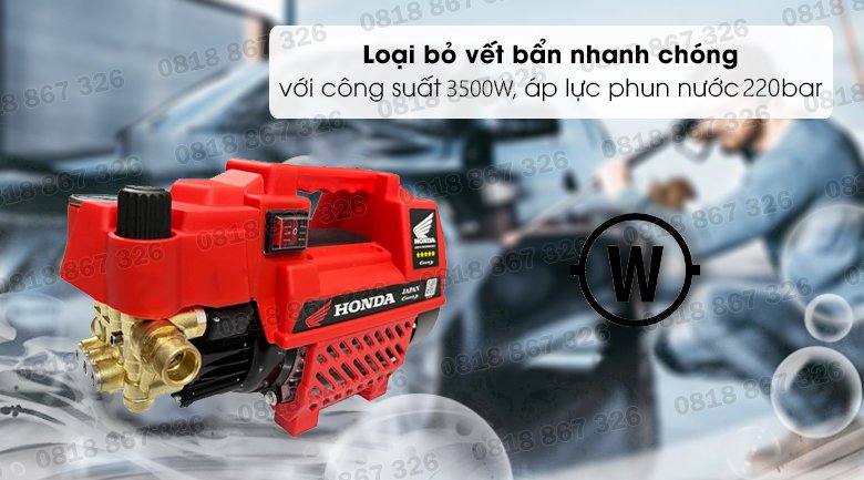 Máy rửa xe Honda H02B3500W Công suất 3500W Chỉnh Áp