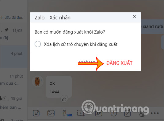 Đăng xuất Zalo, cách thoát Zalo hoàn toàn